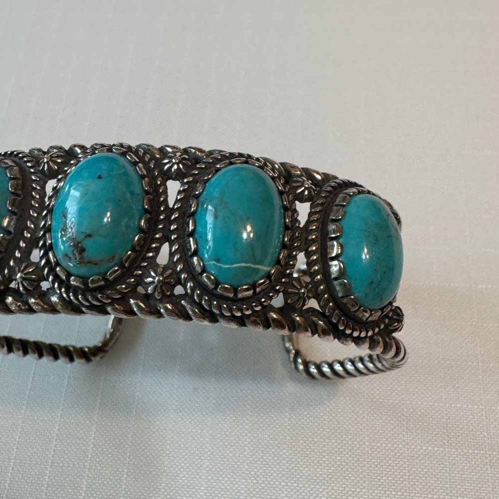 Carolyn Pollack Relios 925 Silver American West Turquoise Cuff Bracelet - Picture 5 of 7